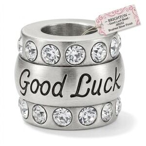 Lot of 5 Brighton Good Luck Bead Charms J95052 Brushed Silver Finish New